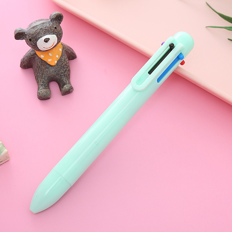 ins high-looking Macaron 6-color ballpoint pen cute student stationery push pen girl heart color journal pen