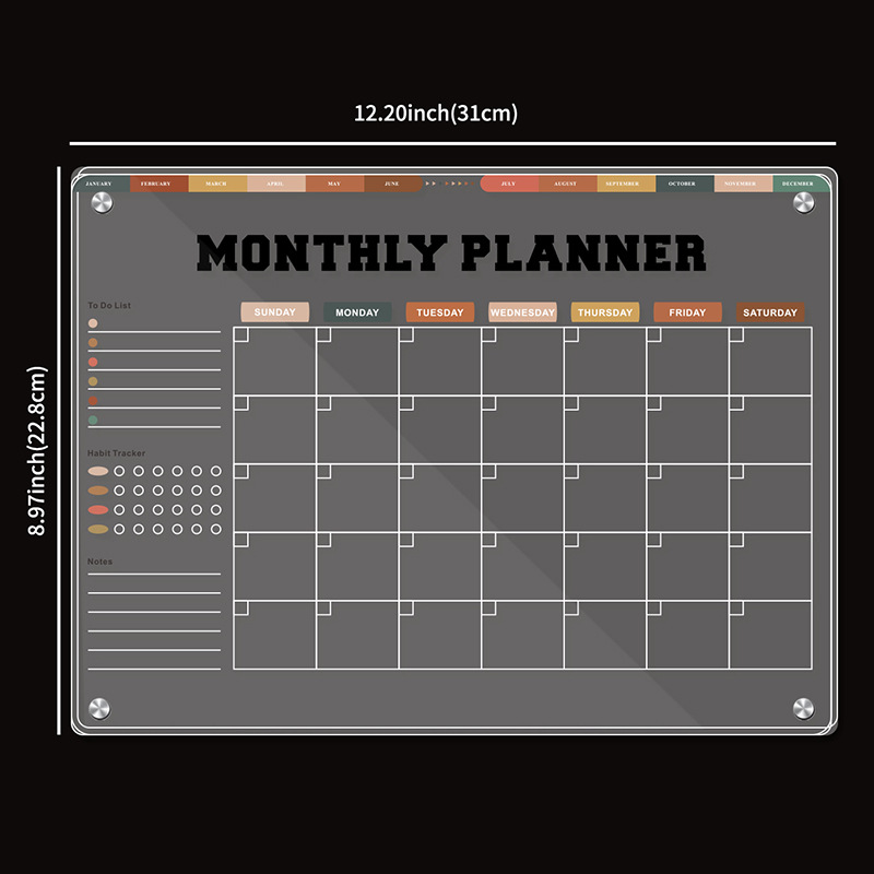 Three-dimensional magnetic transparent Alec board dry cleaning board note Board Message Board monthly schedule magnetic refrigerator stickers