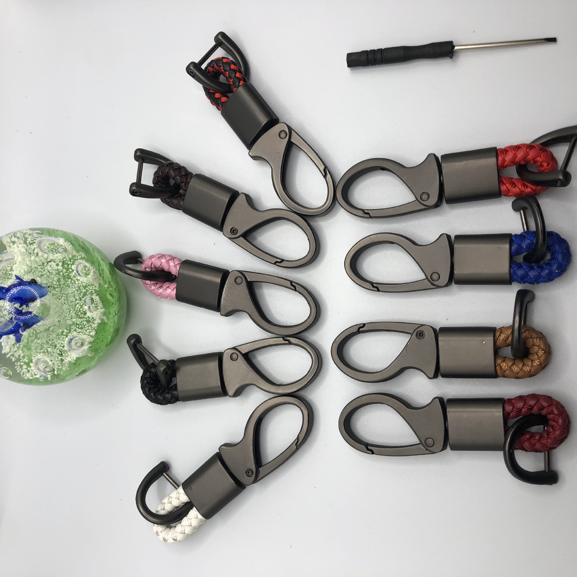 Fashion Mini Leather Rope Unisex Zinc Alloy Keychain