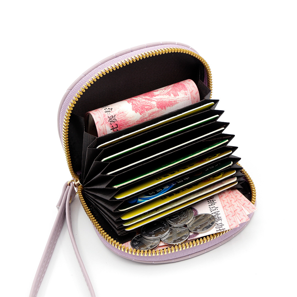 New fresh and sweet lady card bag embroidered zipper hand bag change purse multi-card card bag wallet wholesale