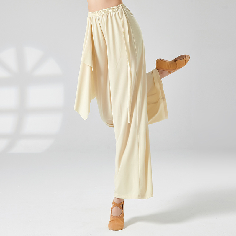 Classical dance loose ribbon wide-leg pants modern dance practice clothes adult Chinese dance performance clothes training dance pants