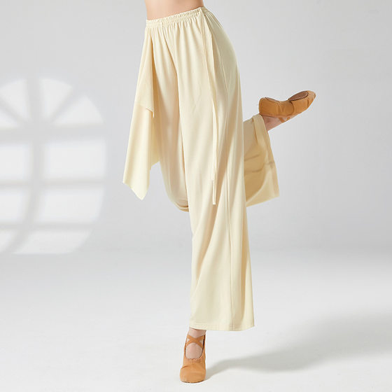 Classical dance loose ribbon wide-leg pants modern dance practice clothes adult Chinese dance performance clothes training dance pants