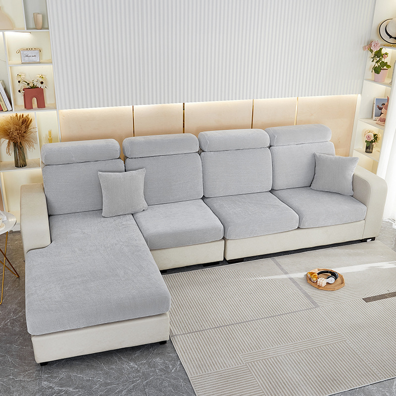 Strict selection of solid color chenille sofa hat stretch all-inclusive winter thickened sofa cushion cover universal cross-border wholesale