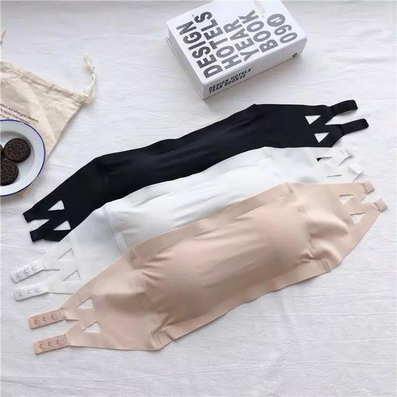 Cross-border strapless strapless strapless strapless strapless strapless seamless Ice Silk wrap chest breathable anti-running light-breasted non-rimless underwear for women