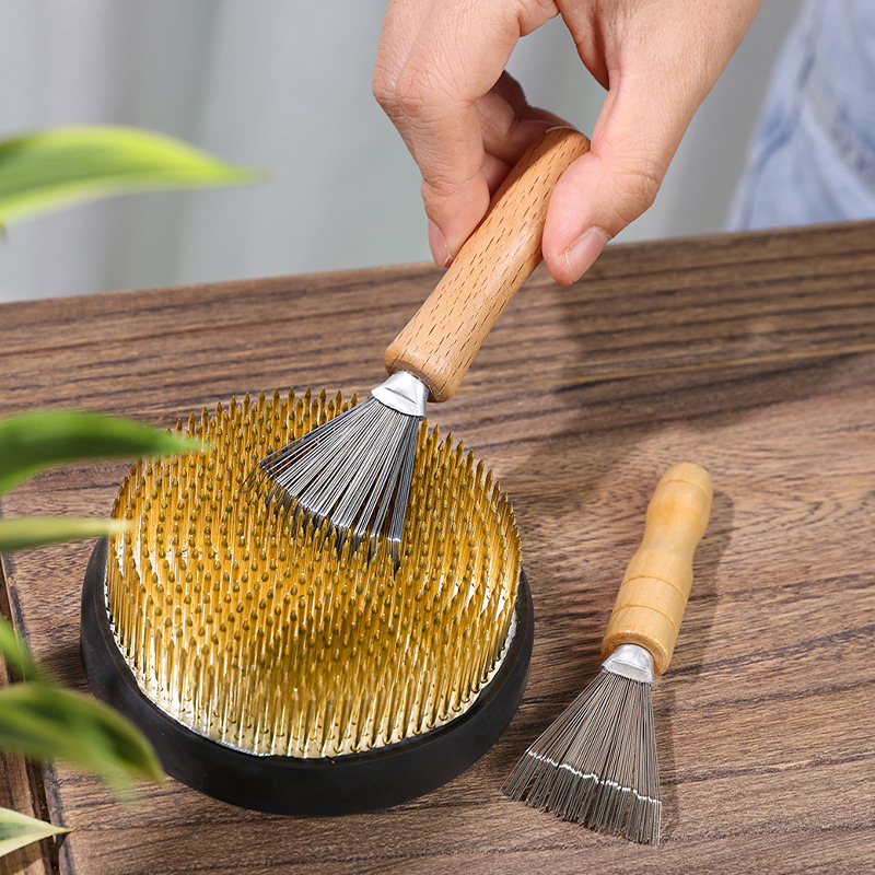 Flower arrangement tool Japanese-style Jianshan cleaning rake residue dead leaf cleaner steel wire rake large correction auxiliary maintenance tool