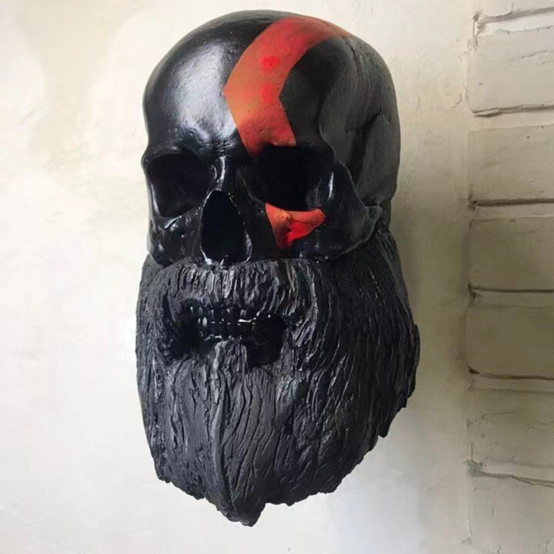 Cross-border Creative Motorcycle Skull Helmet Rack Resin Ornaments Craft Haunted House Horror European and American Interior Wall Ornaments