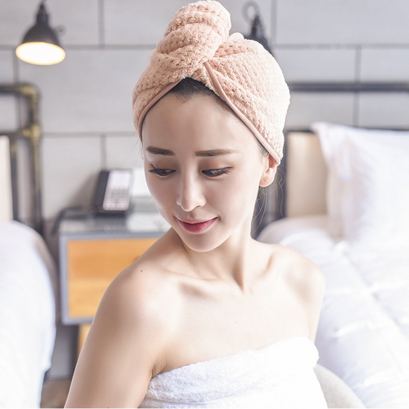 Coral Fleece Dry Hair Cap Thickened Pineapple Triangle Dry Hair Towel Quick Drying Hair Cap Bandage Adult Shower Cap