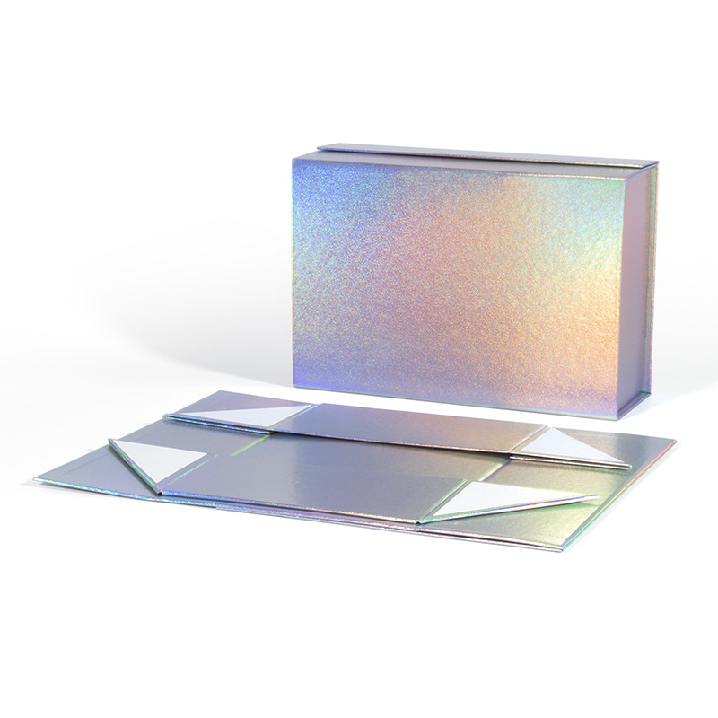 High-end spot cosmetics one-piece folding box high-end lipstick gift box flip empty box laser packaging box