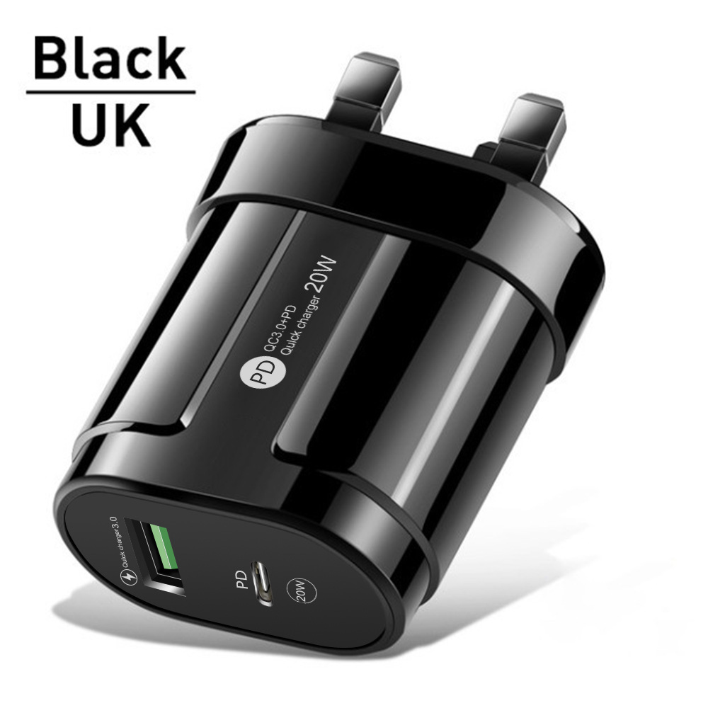 Cross-border A + C mobile phone charger power adapter USB + PD dual-port fast charging charger PD charging head