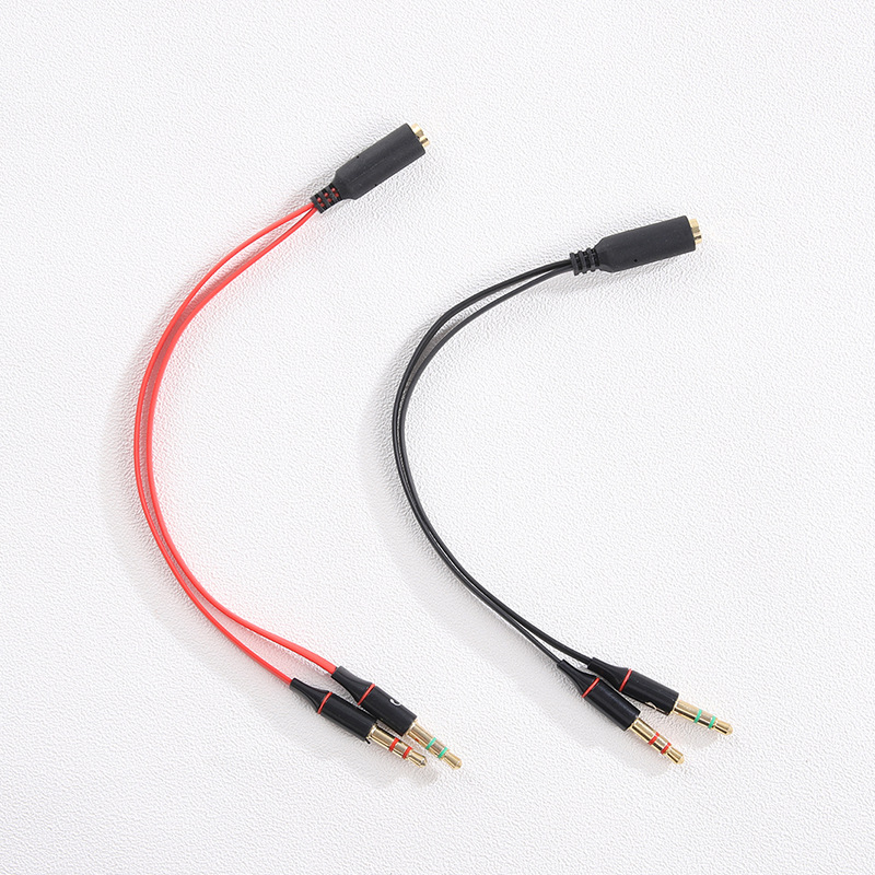 3.5mm audio one-two data line noodle injection earphone microphone two-in-one adapter