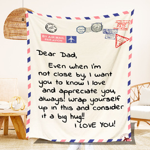Amazon Foreign Trade ins Father's Day Super Soft Envelope Blanket Letter Warm Flannel Message Letter Cover Blanket