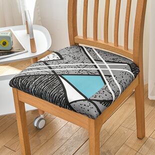 Four Seasons Printed Seat Cushion Cover Dining Chair Cover Chair Sitting Cover Hotel Chair Square Cushion Protective Cover Elastic Household Chair Cover