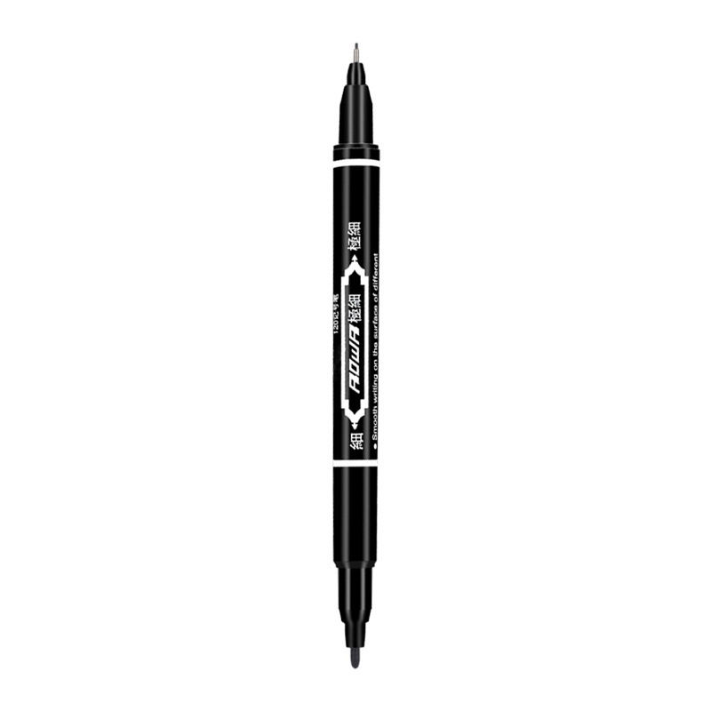 Small double-headed Gouxianbi Black quick-drying water-based art marker pen painting extremely fine oily marker pen bulk wholesale