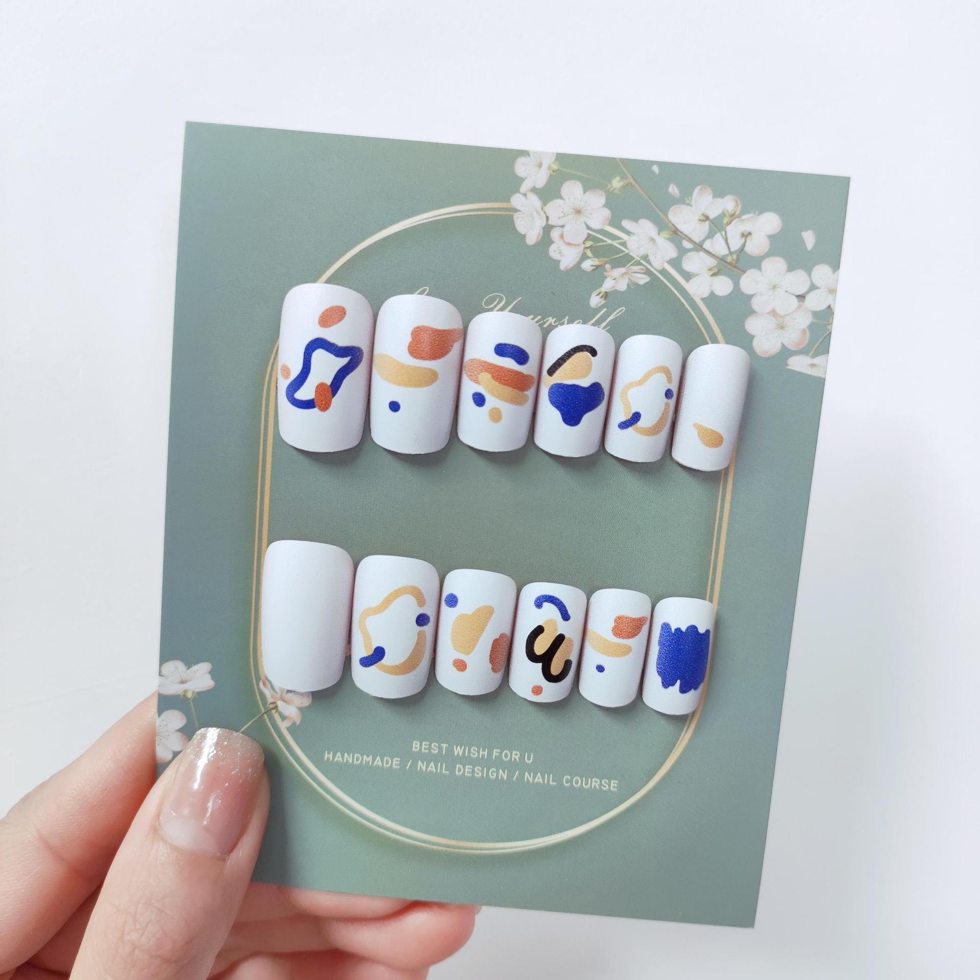 Long Square Style Nail Art Cartoon New Three-Dimensional Wearing Armor False Nail Nail Nail Pieces Boxed Exquisite
