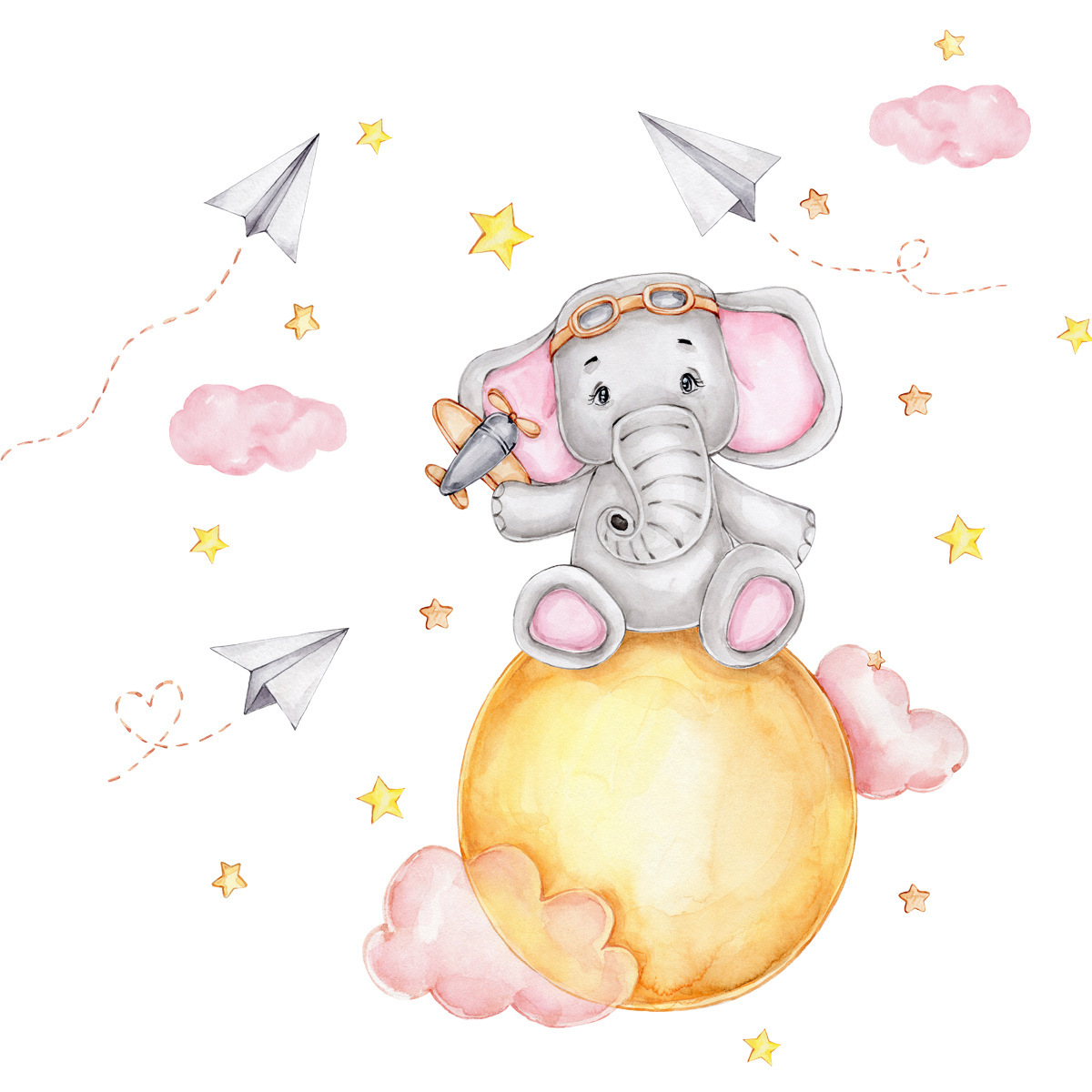 Wall stickers clouds rainbow decorative wall wallpaper self-paste wholesale cartoon children moisture-proof wall stickers luminous stickers
