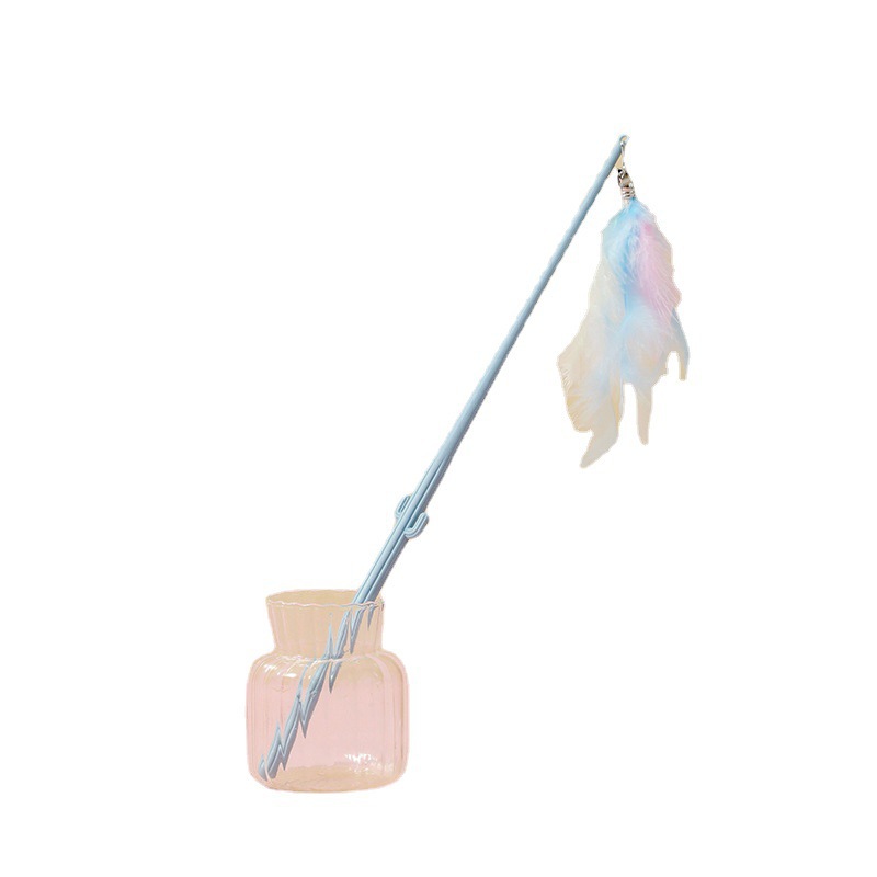 New cat toy cat stick durable long rod cat artifact feather cat stick self-hi to relieve boredom pet supplies