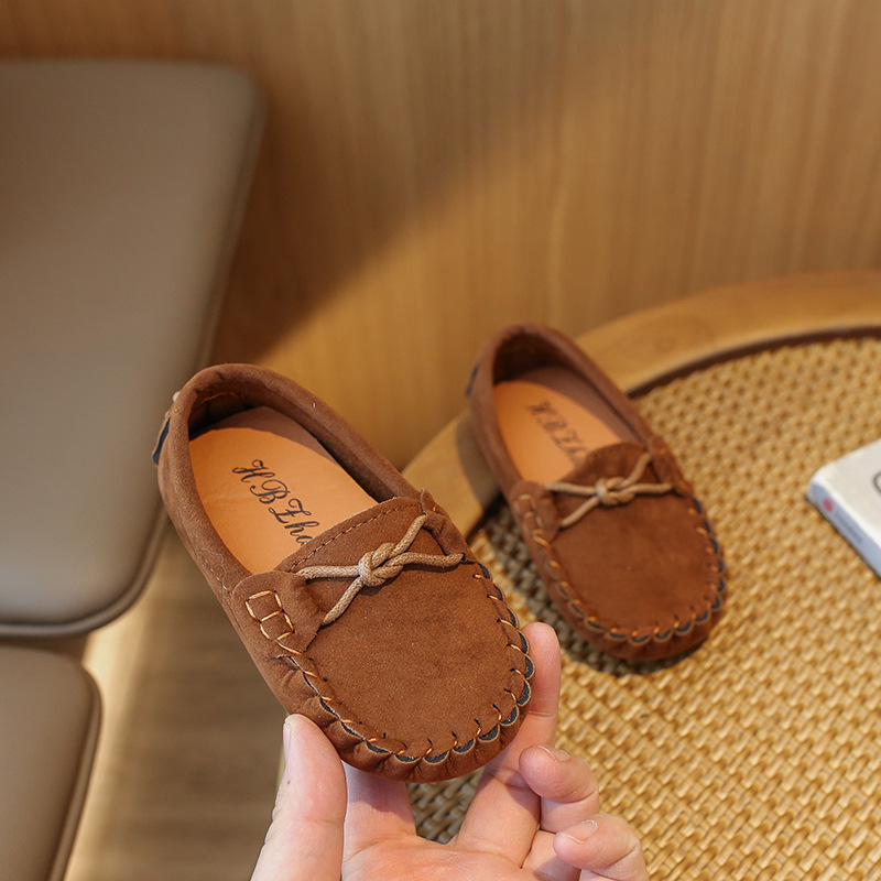 2024 Spring New Casual Children's Beans Shoes Korean Style Slip-on Beef Sole Children's Shoes for Men and Women