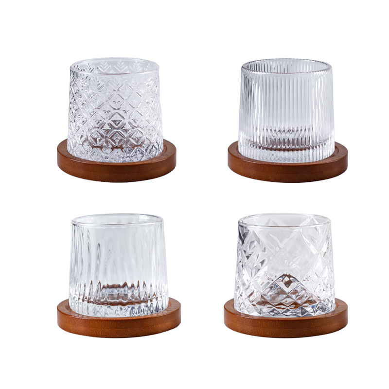 Wholesale Red Riding Book Same Style Whiskey Glass Rotating Tumbler Glacier Beer Glass Crystal Rotating Cup