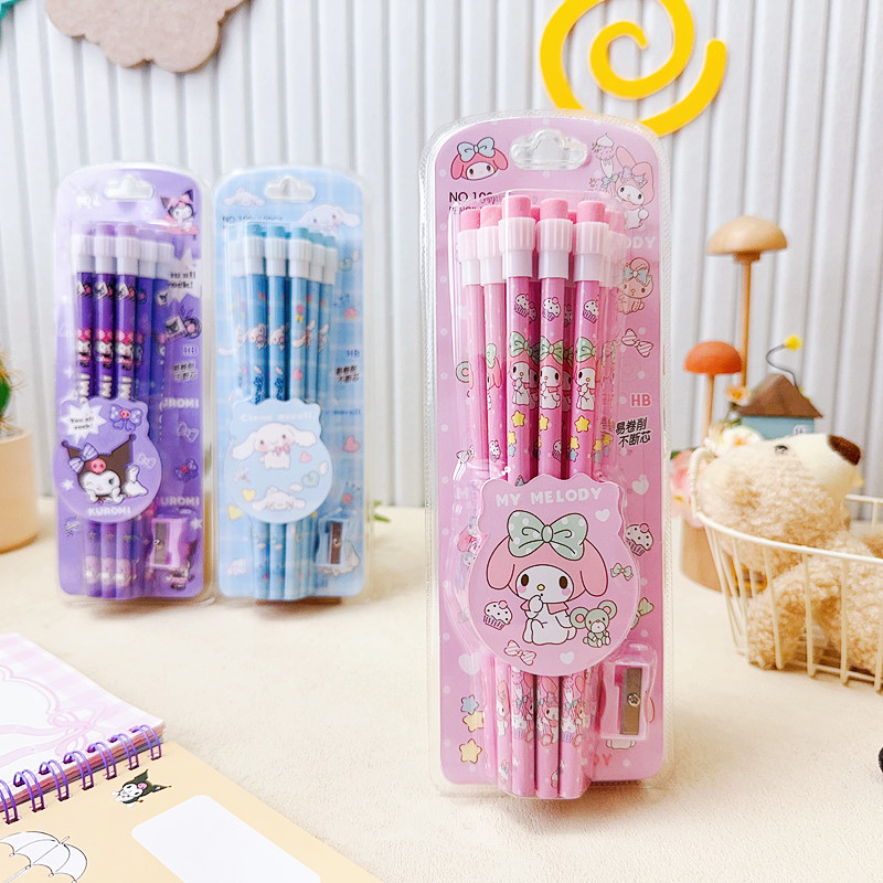 Students use HB writing pen with big head eraser kindergarten beginner 12 PCs cartoon Yugui dog pencil stationery