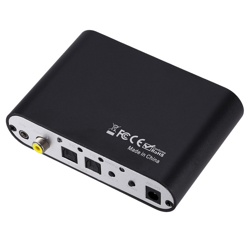 5.1-channel DTS Dolby/AC-3 audio decoder digital fiber coaxial to analog RAC 5.1 decoder