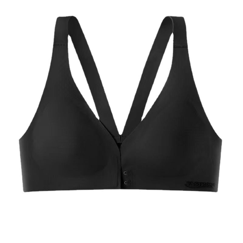 Front buckle underwear women's gathered latex bra breast collection Ice Silk beauty back bra small chest show new bra vest style