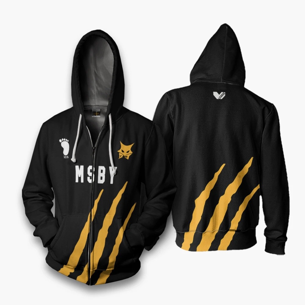 New 3D Anime Volleyball Junior cos play Zipper Hooded Sweatshirt 3D Digital Printing Clothing