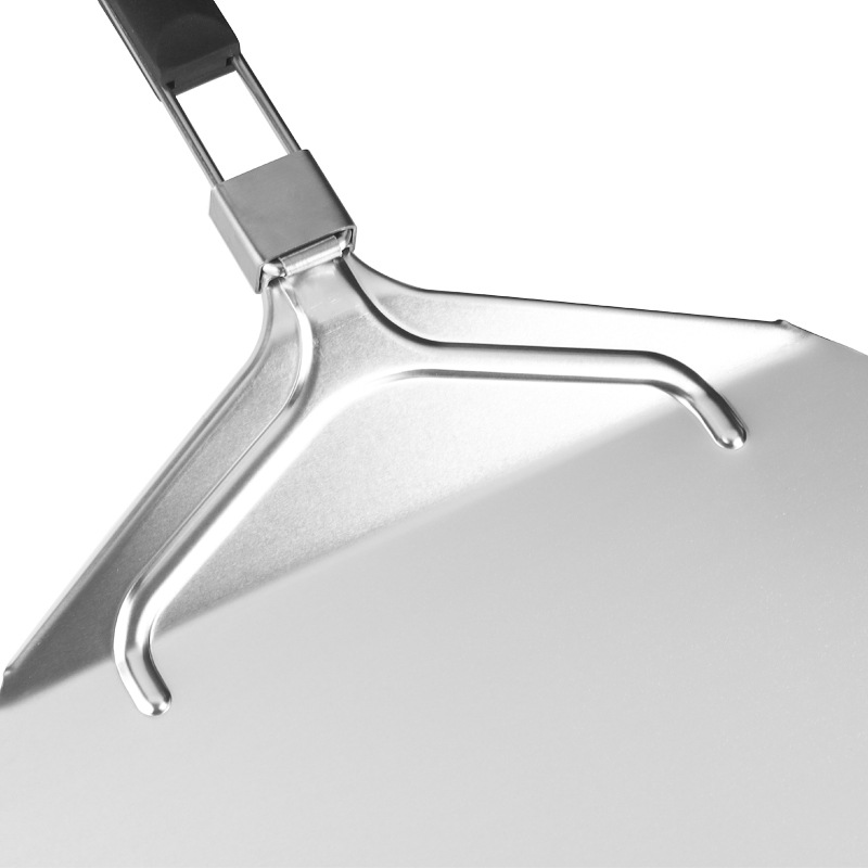 Factory in stock pizza shovel aluminum shovel folding rubber handle 13 inch baking transfer pizza cake tool shovel