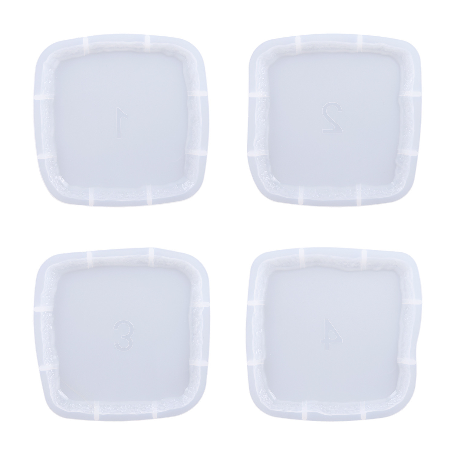 diy crystal drop glue epoxy resin mine edge irregular coaster Box coaster set mirror silicone mold