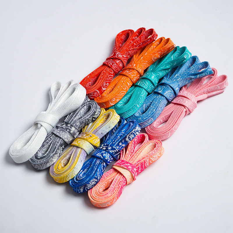 Wholesale adaptation AJ1AF1blazer luminous splash ink cashew flower shoelaces cross-border exclusive for luminous shoelace rope a pair