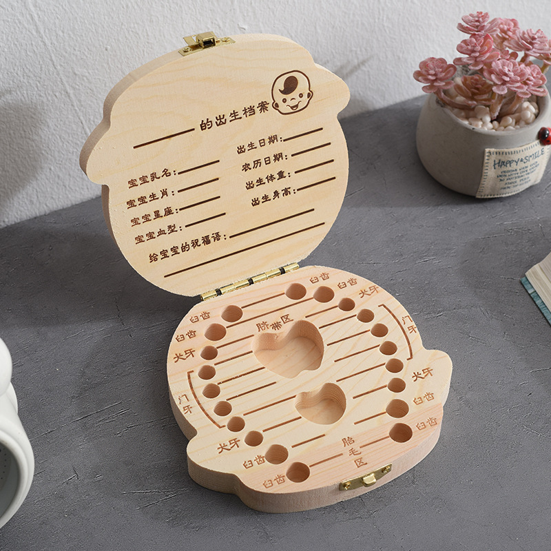 Wooden Coil Box Original Color Wooden Coil Box for Baby Boys and Girls in stock Wholesale Children's Tread Hair Collection Storage Box