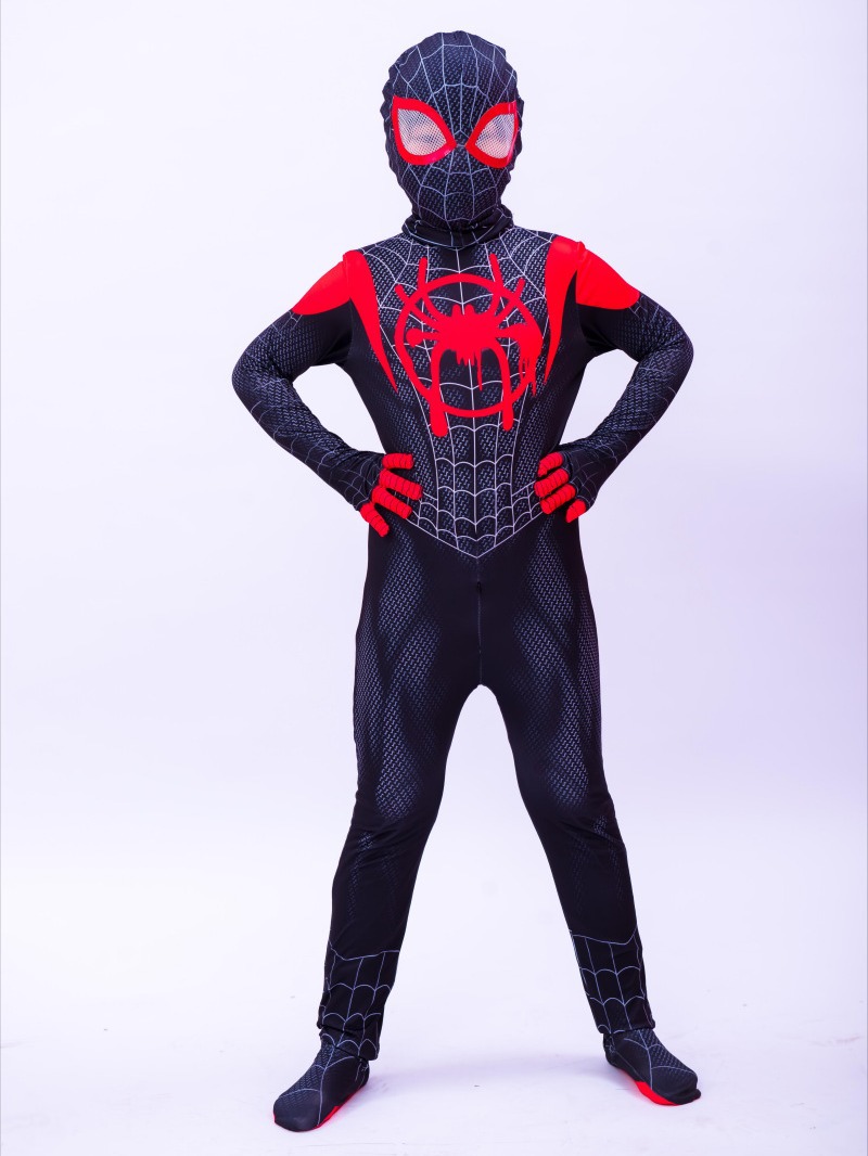 Halloween Spider-Man jumpsuit leotard child adult cosplay Miles steel costume head suit