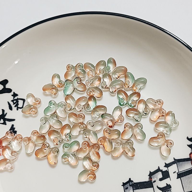 Glass fat butterfly 10*15 loose beads Hanfu headdress accessories DIY hairpin accessories Czech glass jewelry accessories