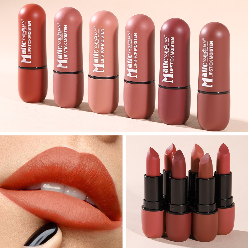 Cross-border makeup matte lipstick non-fading waterproof non-stick Cup European and American Matte Velvet Lip gloss foreign trade hot wholesale