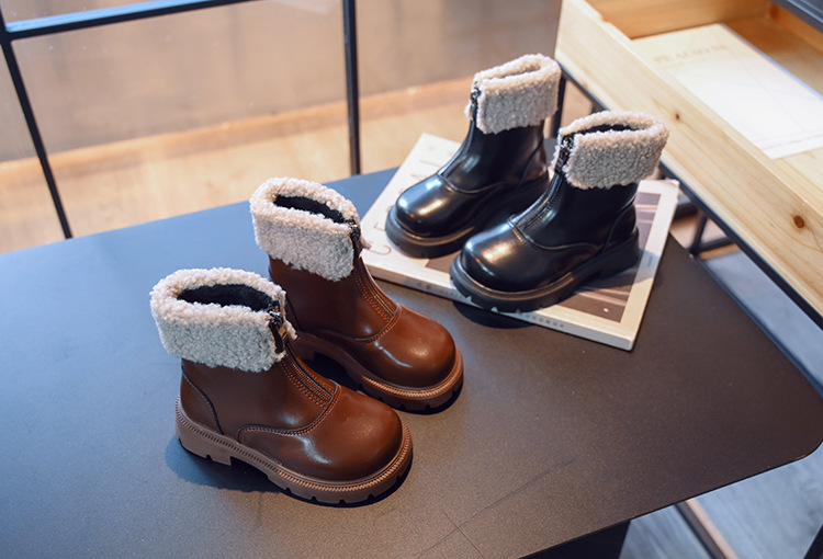 New children's cashmere warm cotton boots girls soft soled princess boots_voghion.com