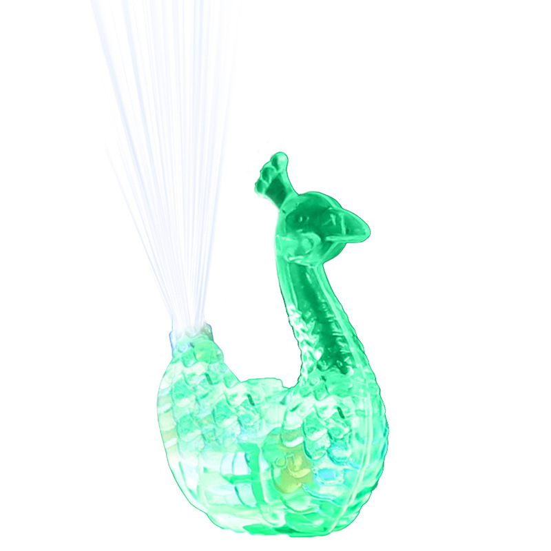 New Peacock finger light colorful peacock open screen optical fiber light Children's luminous toy stall hot sale supply wholesale