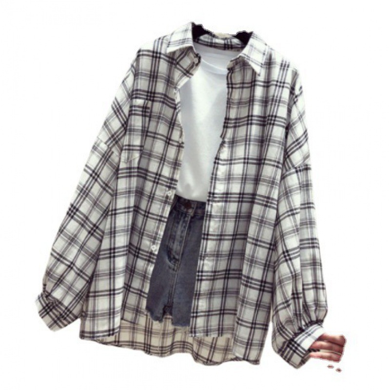 Sunscreen Plaid Shirt Women's Spring 2023 New Korean-style European-style Fashion Internet Popular Fairy Jacket