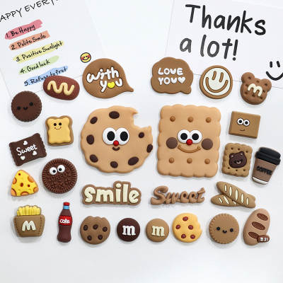 Large brown cookies DIY hole slippers decoration accessories pvc soft glue chocolate food and play simulation bread