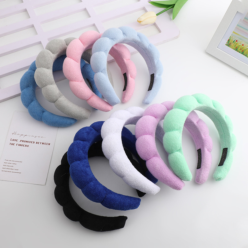 Cross-border spa headband face washing wrist strap waterproof twist headband wide edge Maillard high Skull top headband High sense