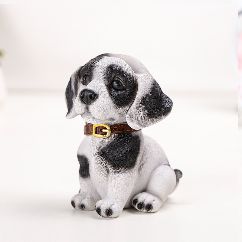 新しいアイデアの子犬の家庭の樹脂は動物のメガネのフレームを飾って塗装の樹脂の工芸品の装飾品を塗ります。