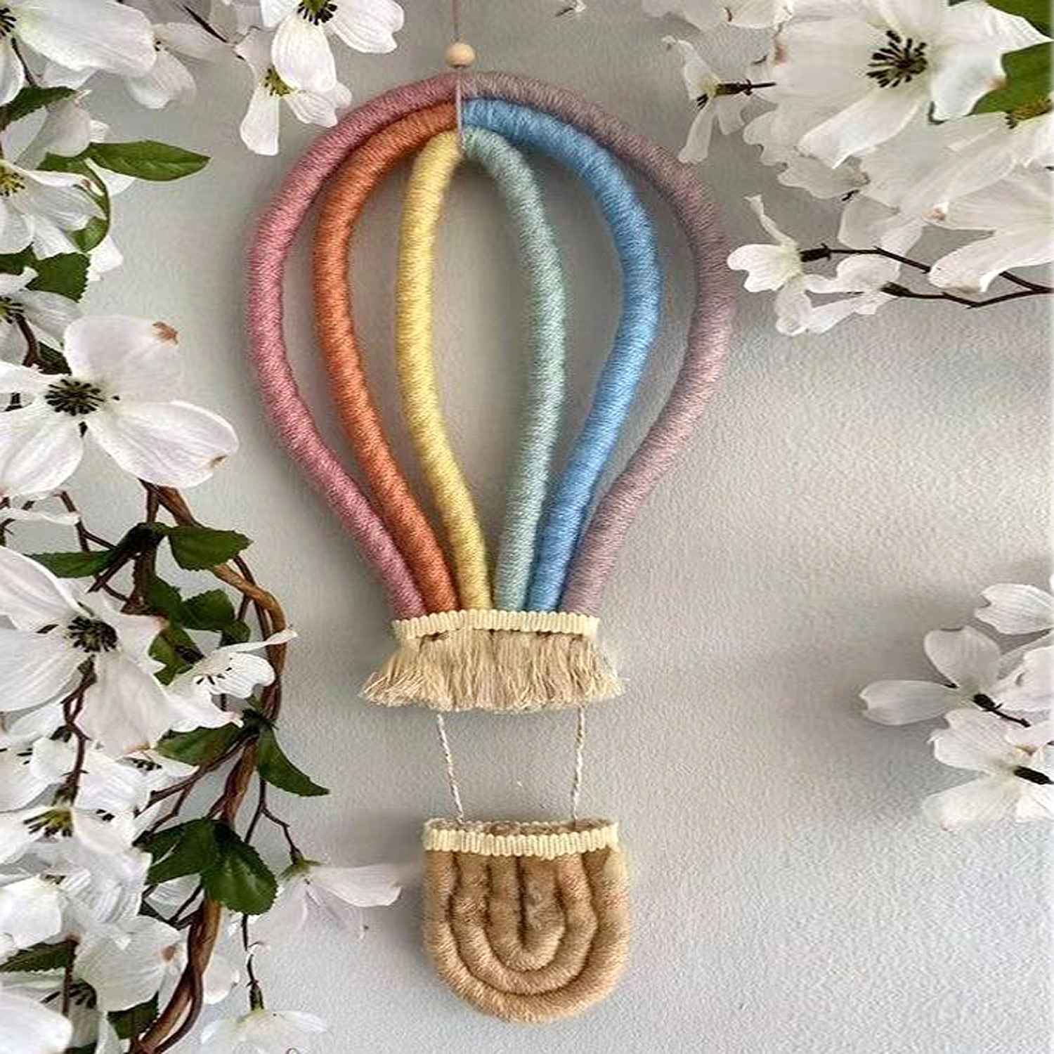 ins Decoration Amazon Nordic Style Home Children's Room Decoration Pendant Woven Hot Air Balloon Rainbow Hanging Wall Decoration