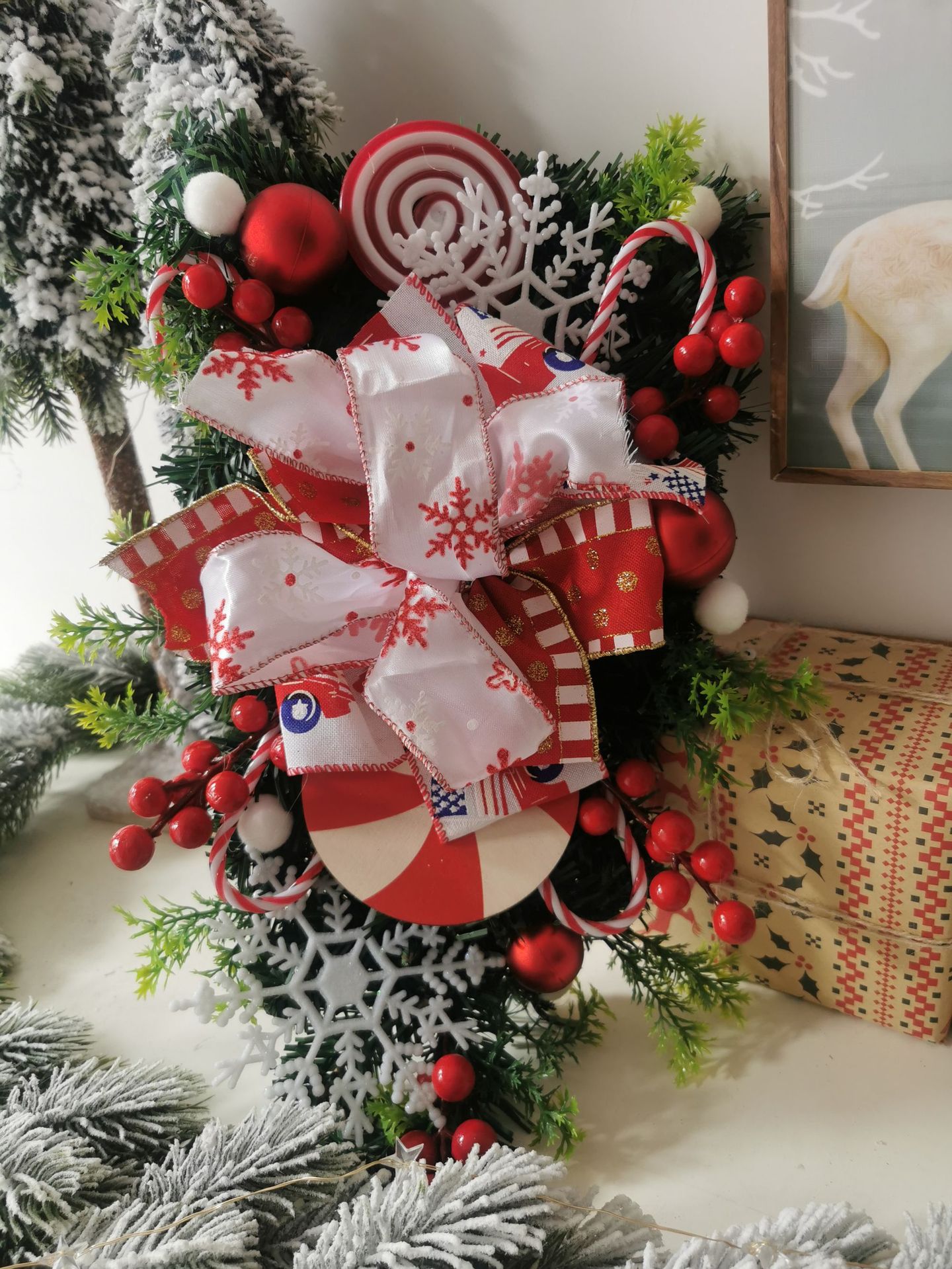 Christmas Inverted Tree Christmas Door Hanging Christmas Candy Inverted Tree Wall Decoration_voghion.com