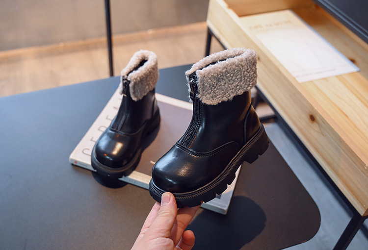 New children's cashmere warm cotton boots girls soft soled princess boots_voghion.com
