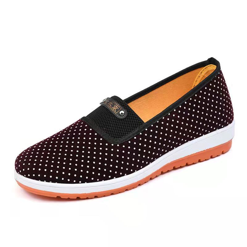 Old Beijing Cloth Shoes Women's New Spring and Autumn Casual Women's Single Shoes Flat Shoes for Moms Middle-aged and Elderly Women's Cloth Shoes