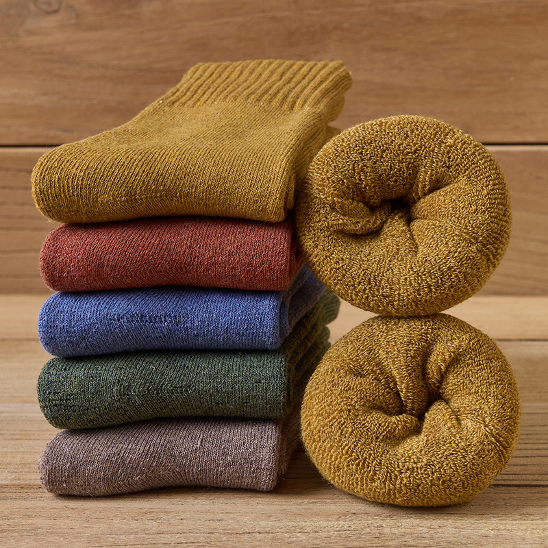 Extra Thick Winter New Style Towel Socks Men's Long Tube Thick Socks Terry Socks Thickened Warm Socks Women's Moon Mid-length Socks