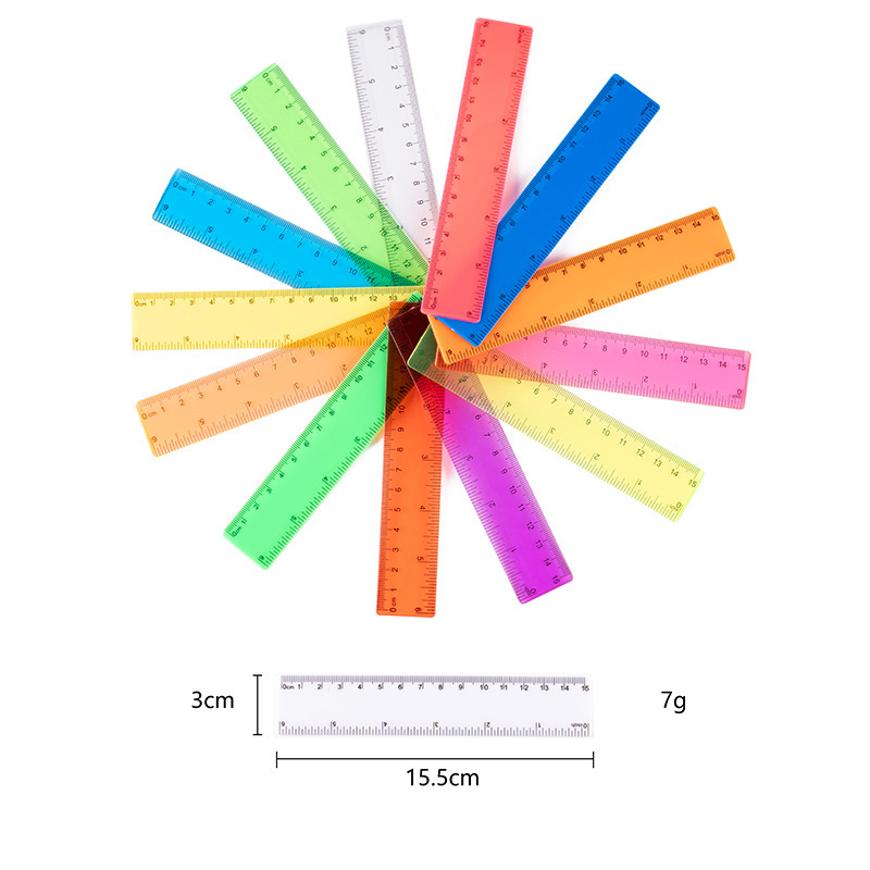 15 センチメートルカラフルなプラスチック定規透明ストレート定規学習ツールシンプルなストレートサポートオフィス文化/定規/定規|undefined