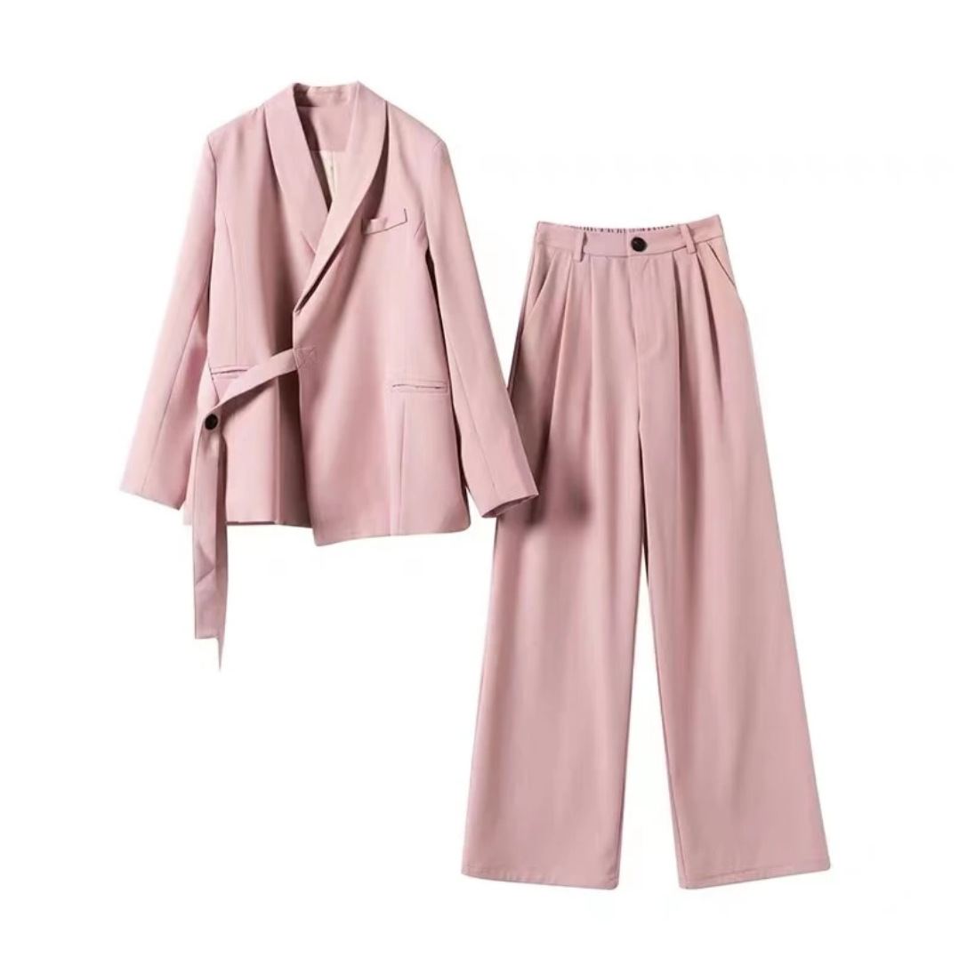 Suit Jacket Women's 2024 Spring and Autumn High-end Niche Design Sense Loose Elegant Casual Professional Suit Two-piece Suit