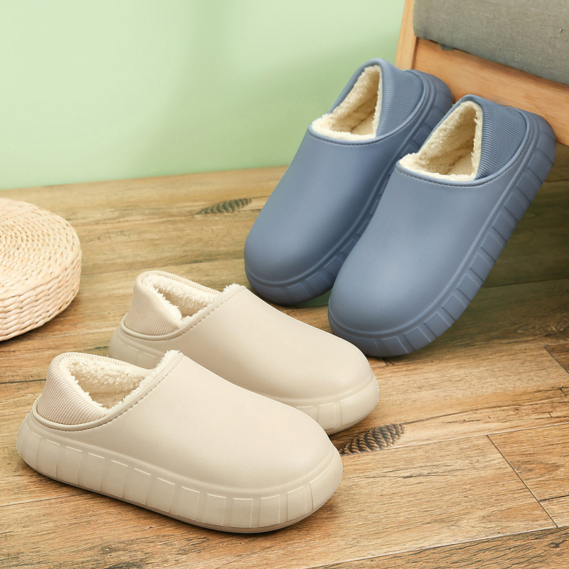 Autumn and Winter 2023 New Cotton Slippers for Men Couple Household Warm Bag with Plush Cotton Shoes for Women