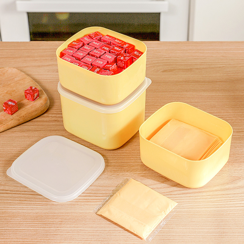 Food Grade Cheese Slice Storage Box Refrigerator Special Scallion, Ginger and Garlic Fruit Preservation Box Butter Pieces Packing Box Small Lunch Box