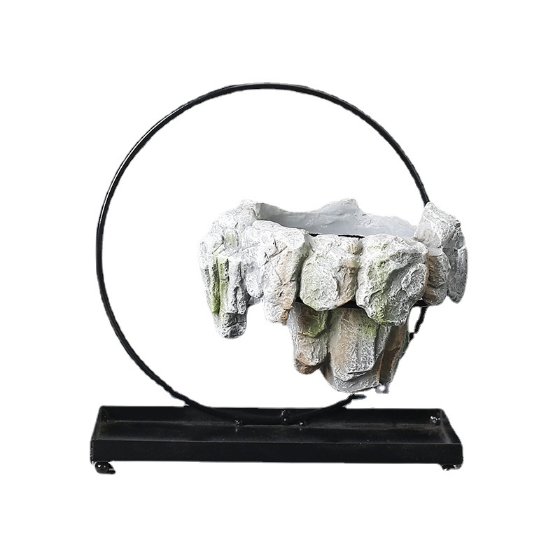 Cross-border asparagus fleshy basin rich tree bonsai iron tree rice bamboo indoor good breeding floating island suspended iron micro landscape basin