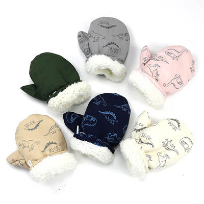 Children's Gloves Cross-border Autumn and Winter New Velvet Thickened Warm Baby Gloves Cold-proof Quick-drying Baby Ski Gloves